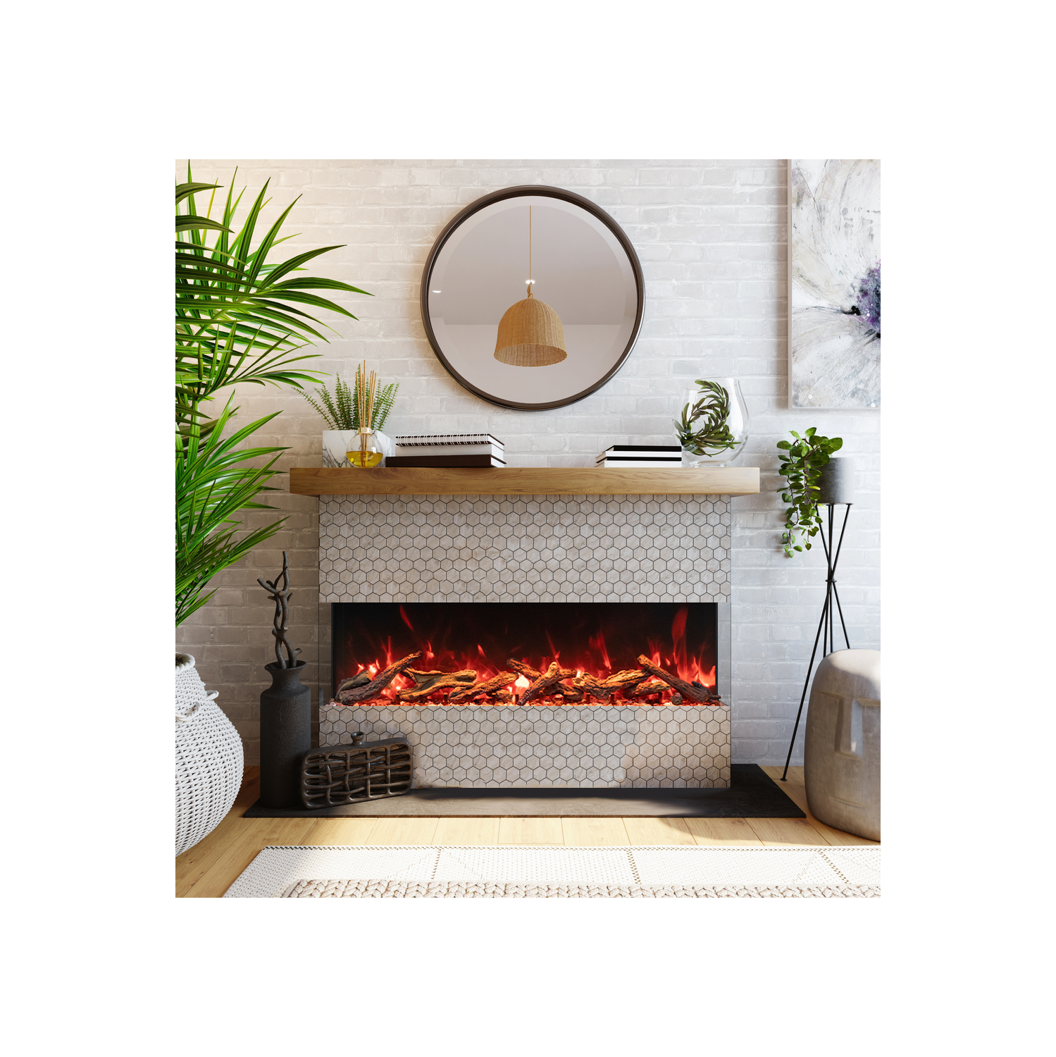 Foyer électrique intelligent de 40 po de profondeur Tru View XL