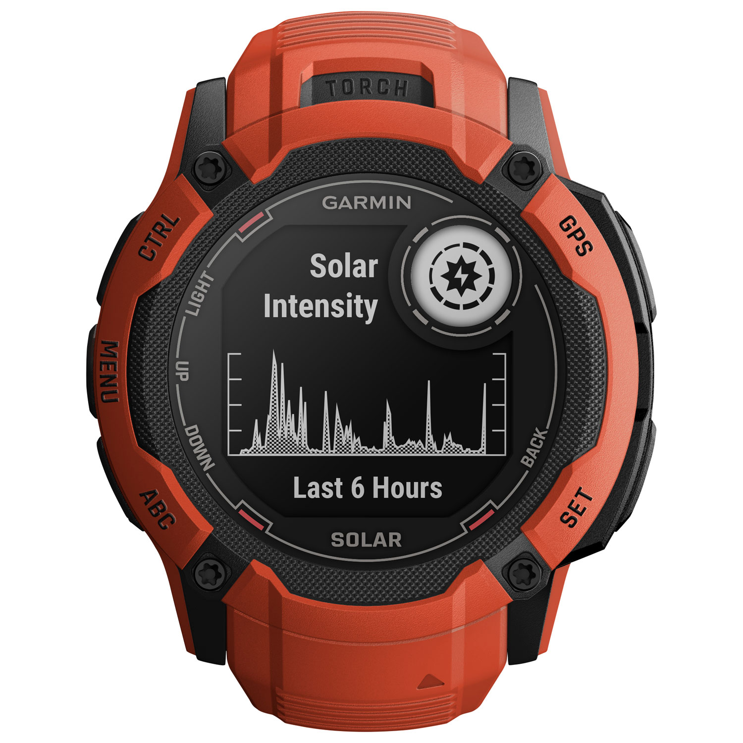 Garmin Instinct 2X Solar 53mm GPS Watch with Heart Rate Monitor - Flame Red
