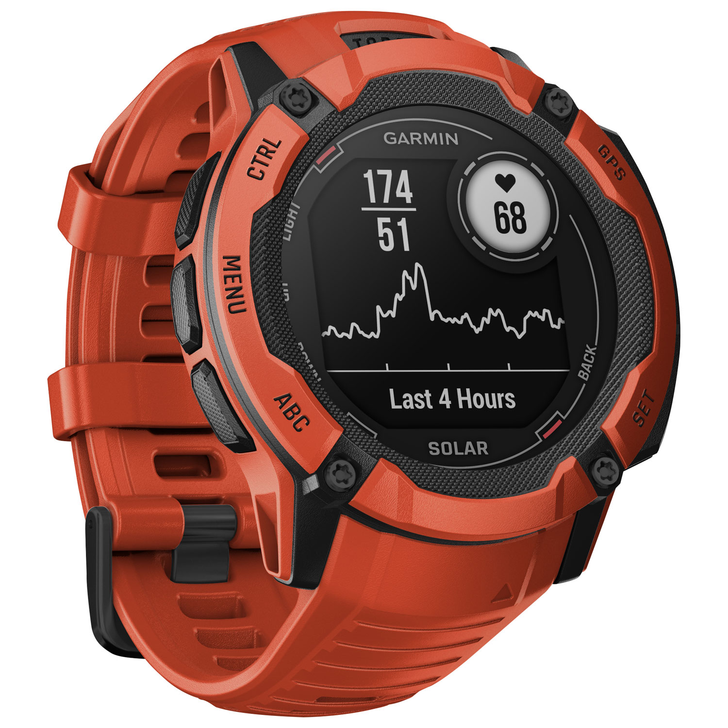 Montre intelligente multisport Bluetooth de 53 mm Instinct 2X Solar de Garmin - Rouge feu