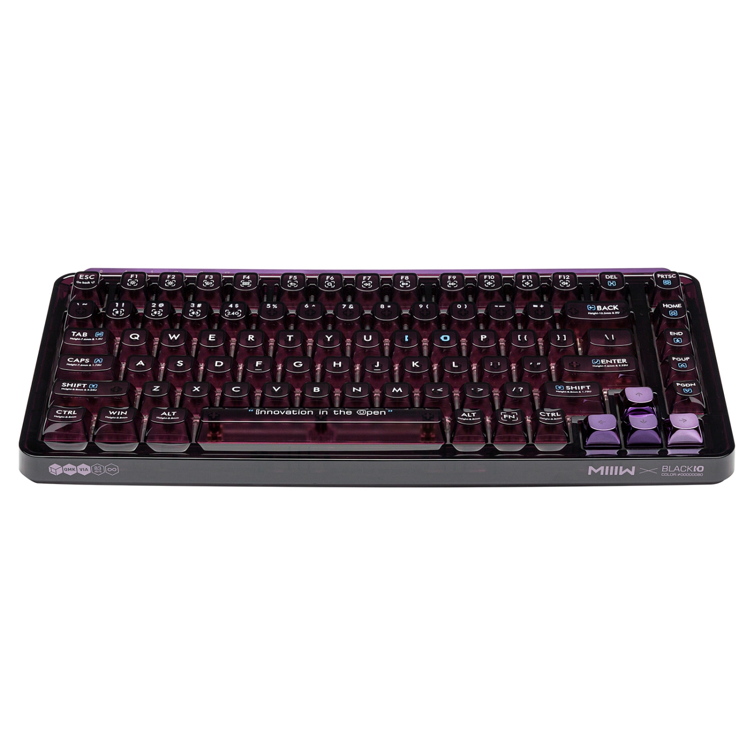 XIAOMI MIIIW BLACK IO 83 Keys Custom Mechanical Gaming Keyboard, Space Purple