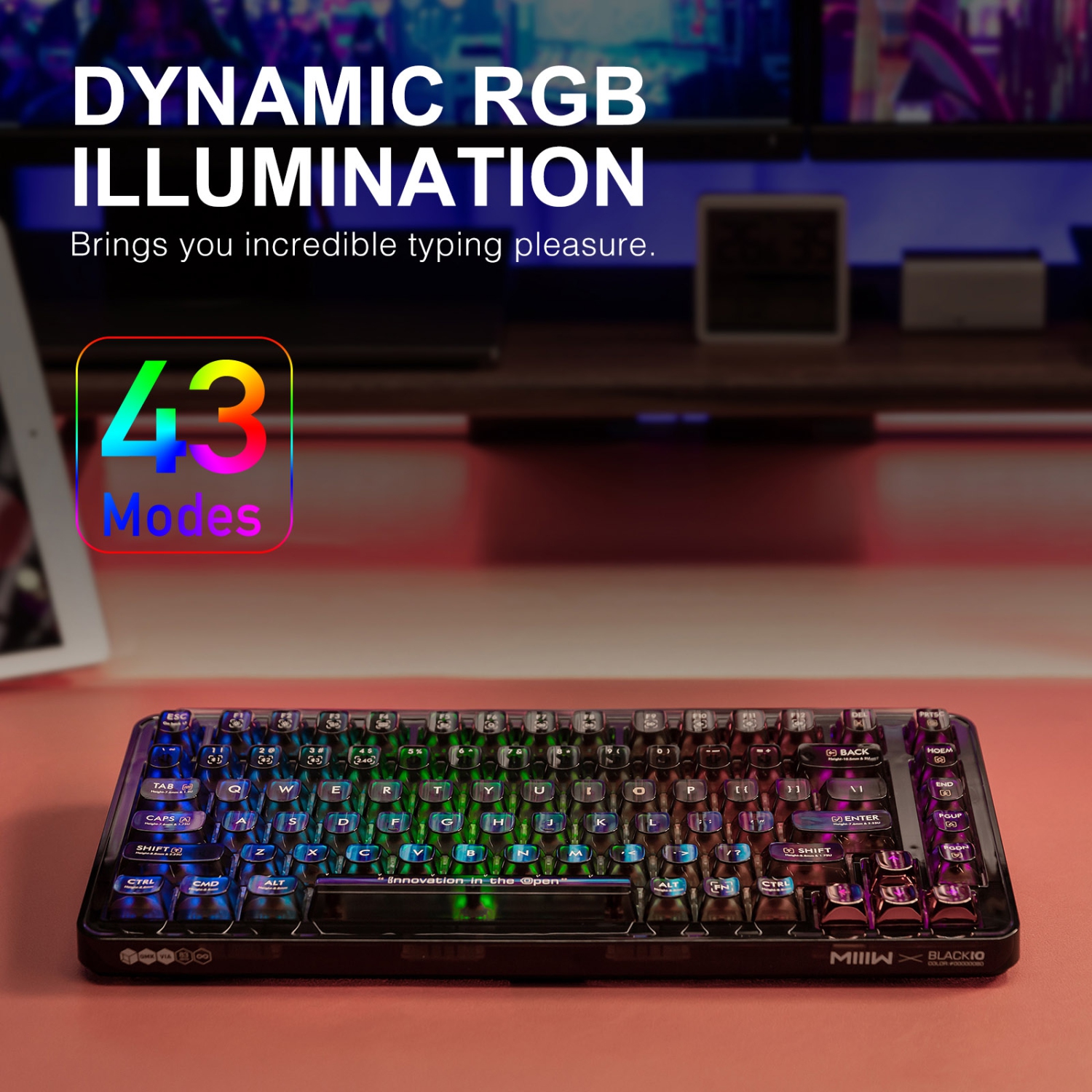 Clavier de jeu mécanique personnalisé à 83 touches MIIAOMI MIIIW BLACK IO de XiAOMI, or cosmique