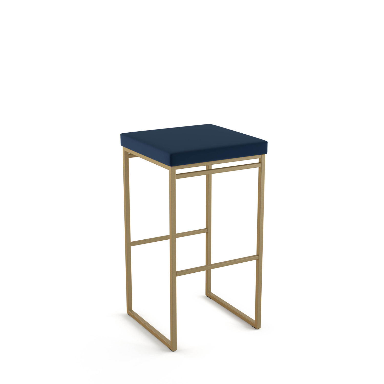 Tabouret de bar contemporain à hauteur de bar Easy - Bleu/Doré