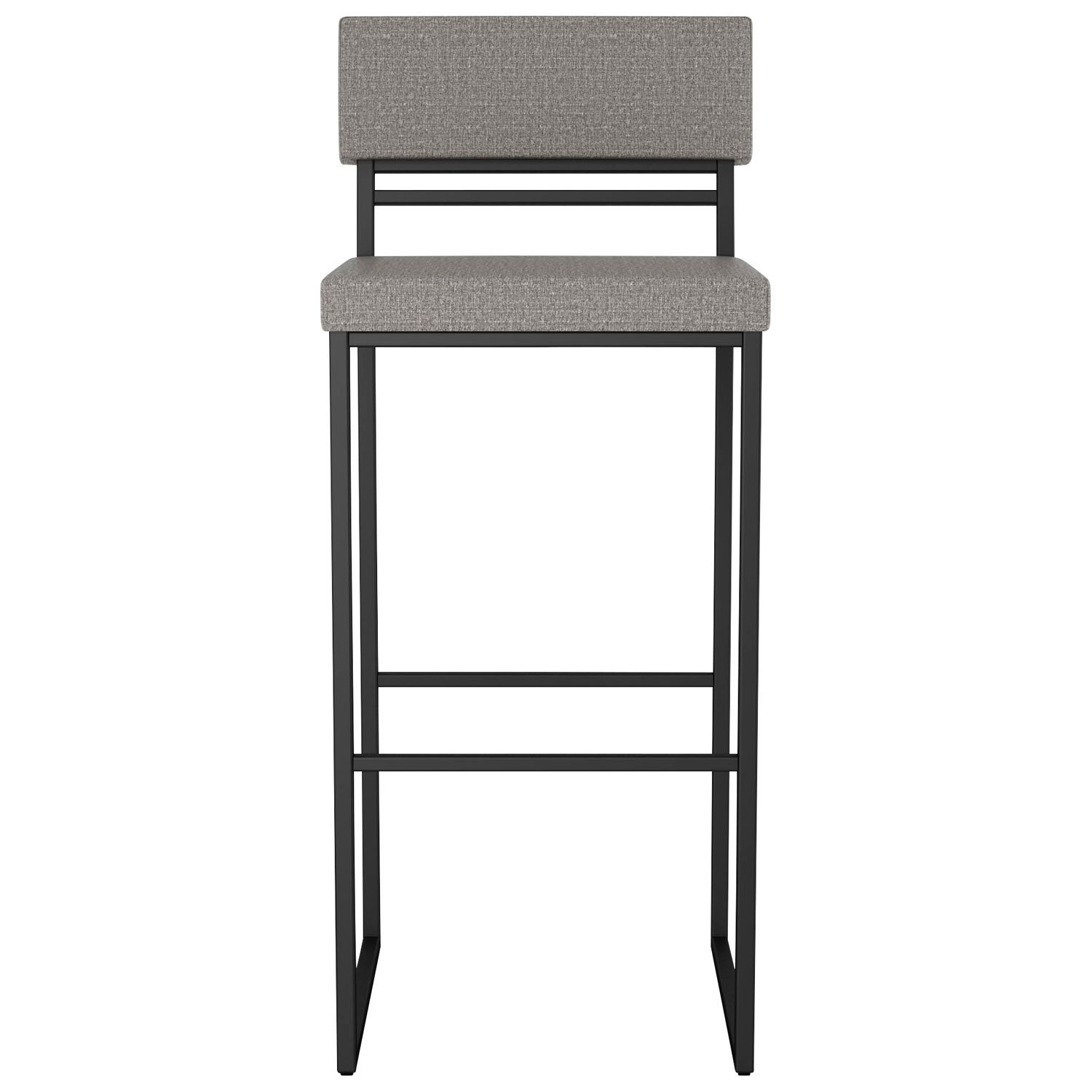 Tabouret de bar contemporain à hauteur de comptoir Everly - Gris argenté/Noir