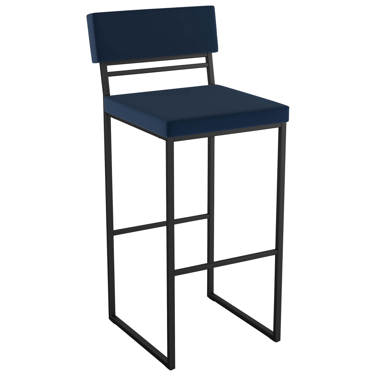 Everly Contemporary Bar Height Barstool - Blue/Black