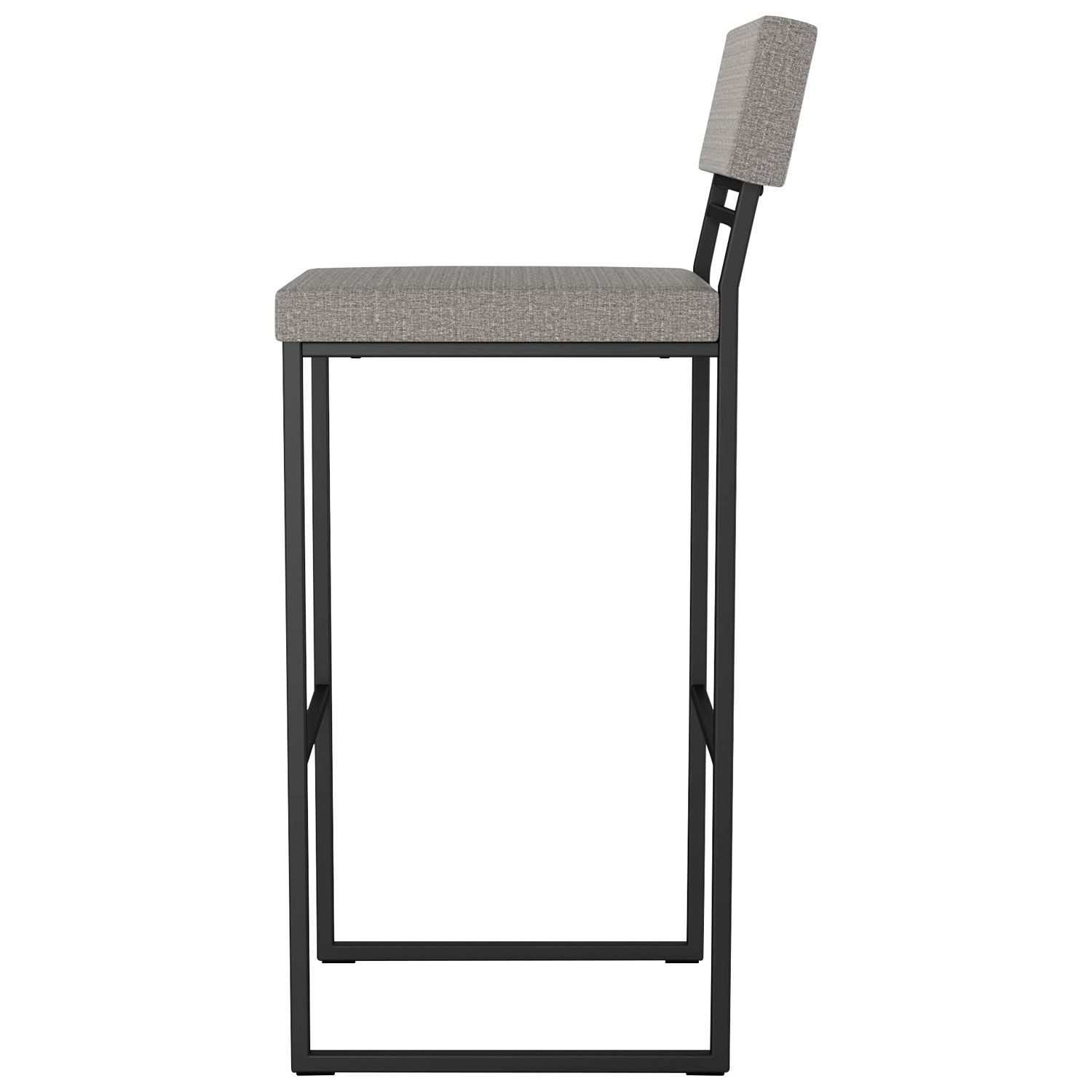 Tabouret de bar contemporain à hauteur de bar Everly - Gris argenté/Noir