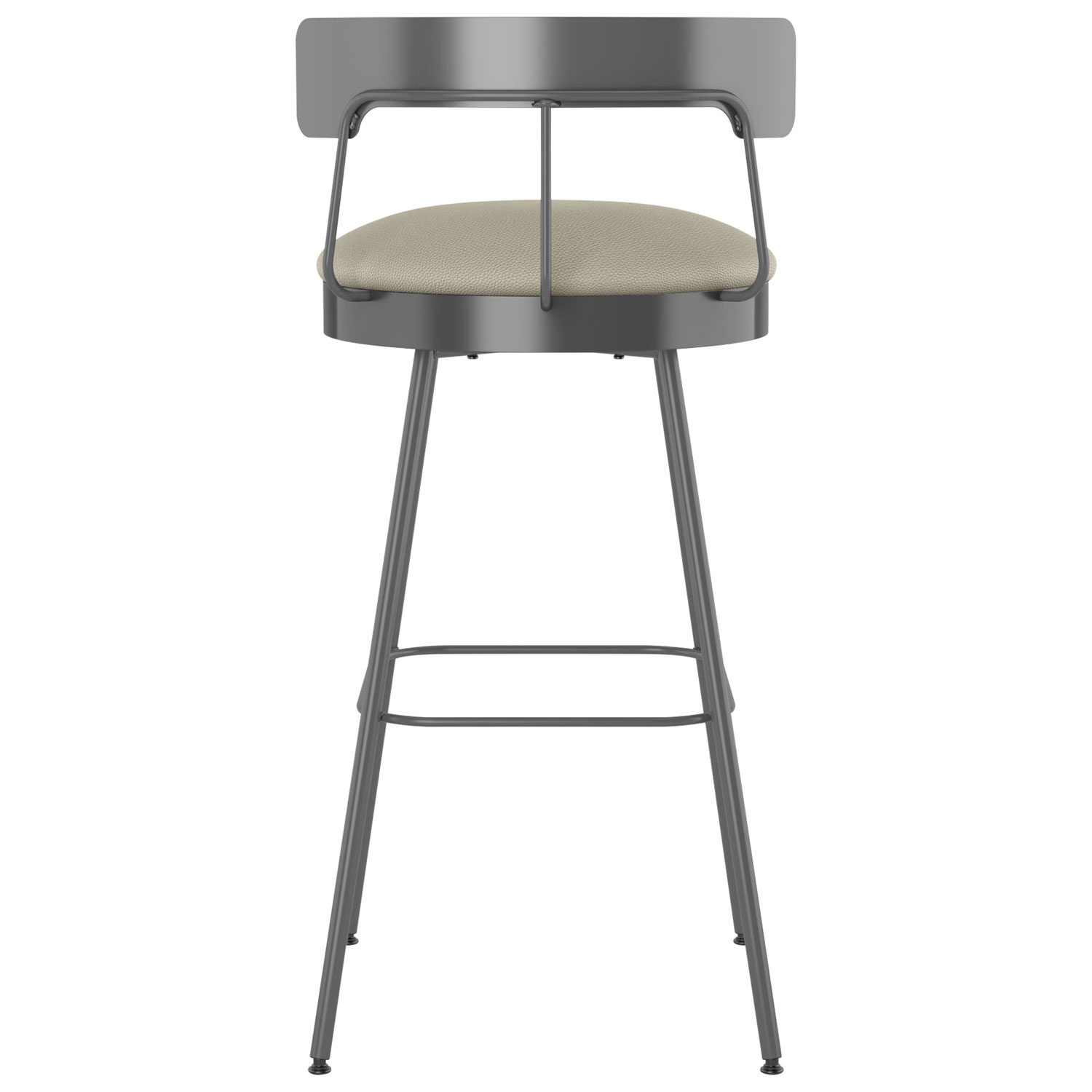 Tabouret de bar contemporain à hauteur de comptoir Monza - Gris beige/Gris foncé