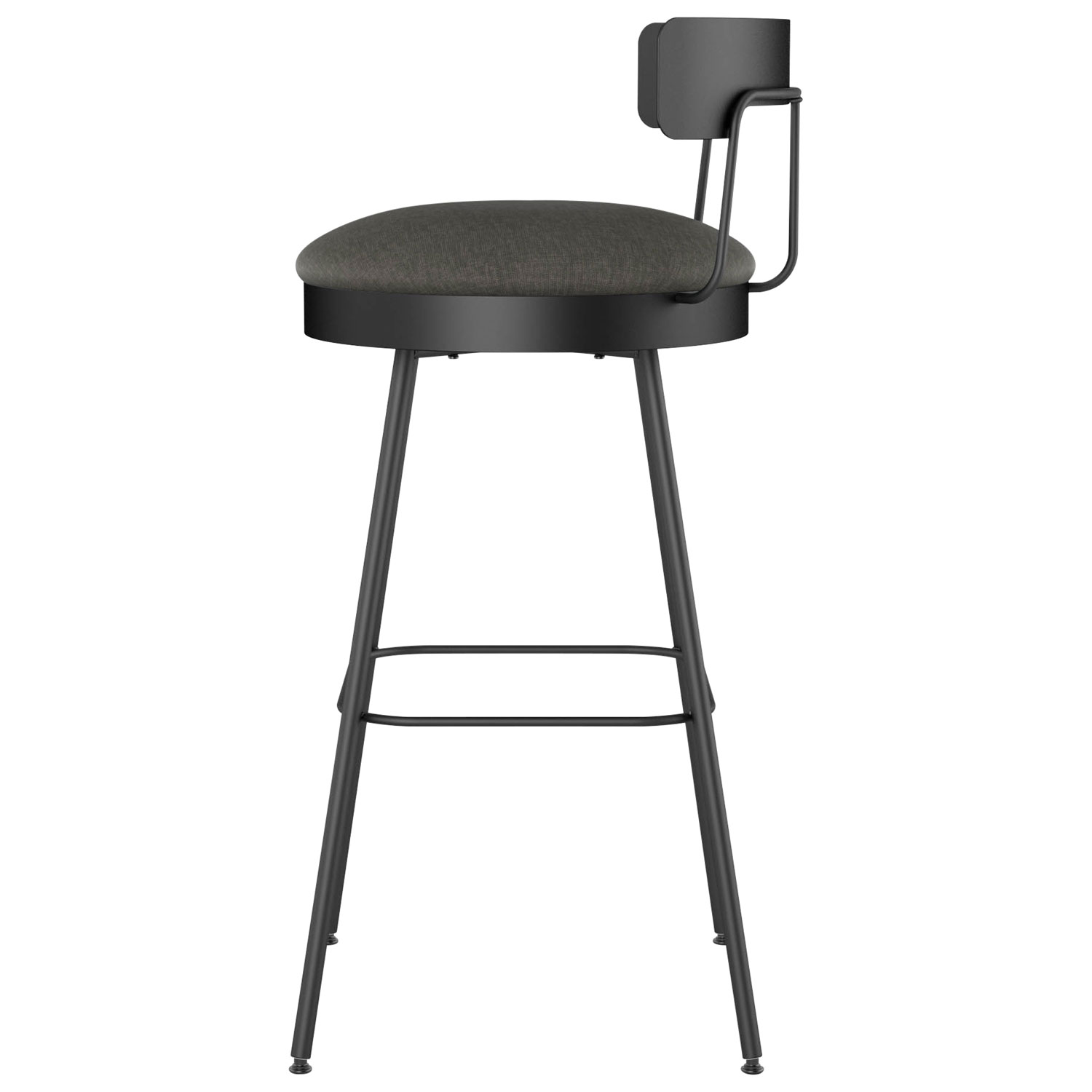 Monza Contemporary Bar Height Barstool - Dark Grey/Black