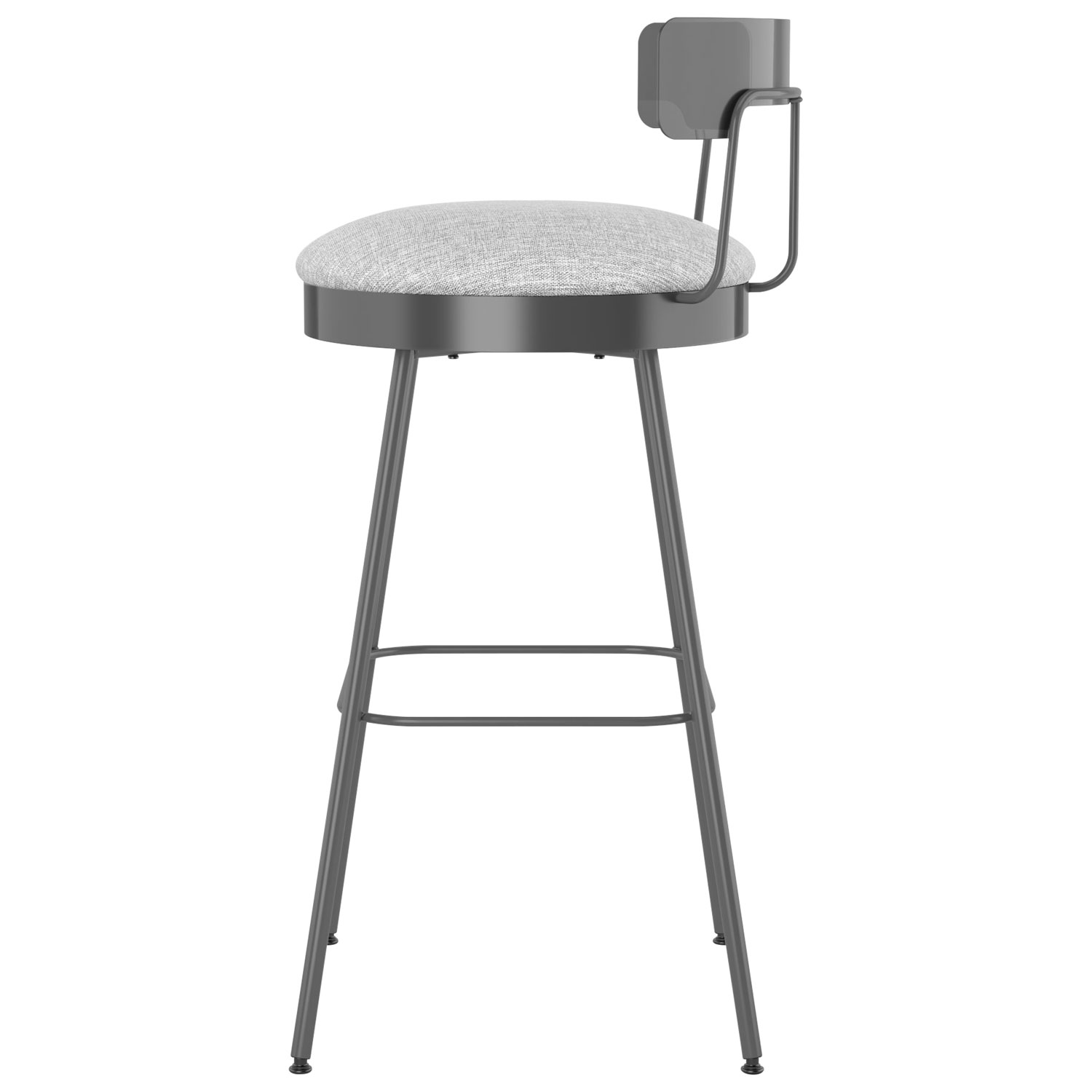 Tabouret de bar contemporain à hauteur de bar Monza - Blanc gris/Gris foncé