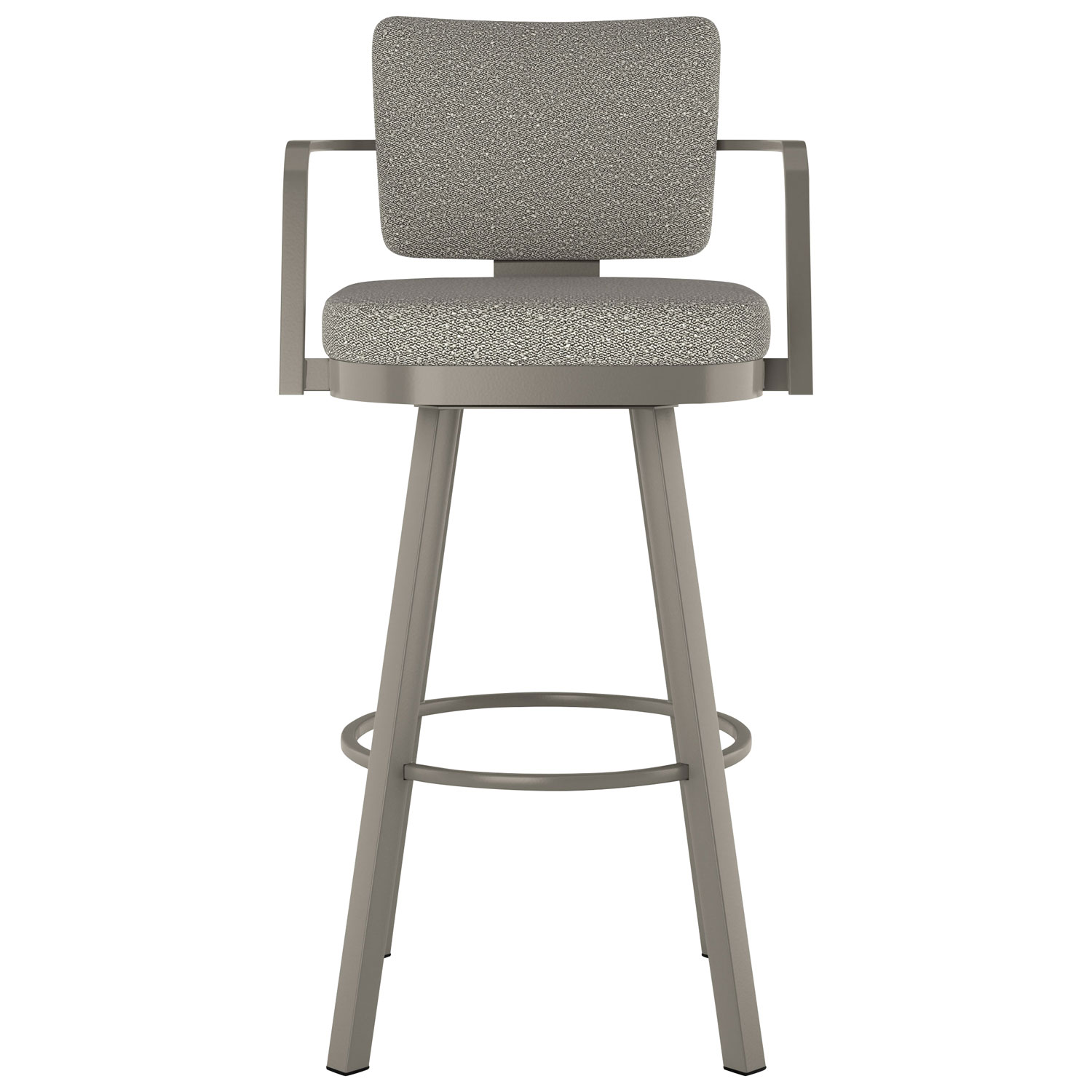 Tabouret de bar rustique à hauteur de comptoir Thea - Tissu bouclé gris-beige/Gris