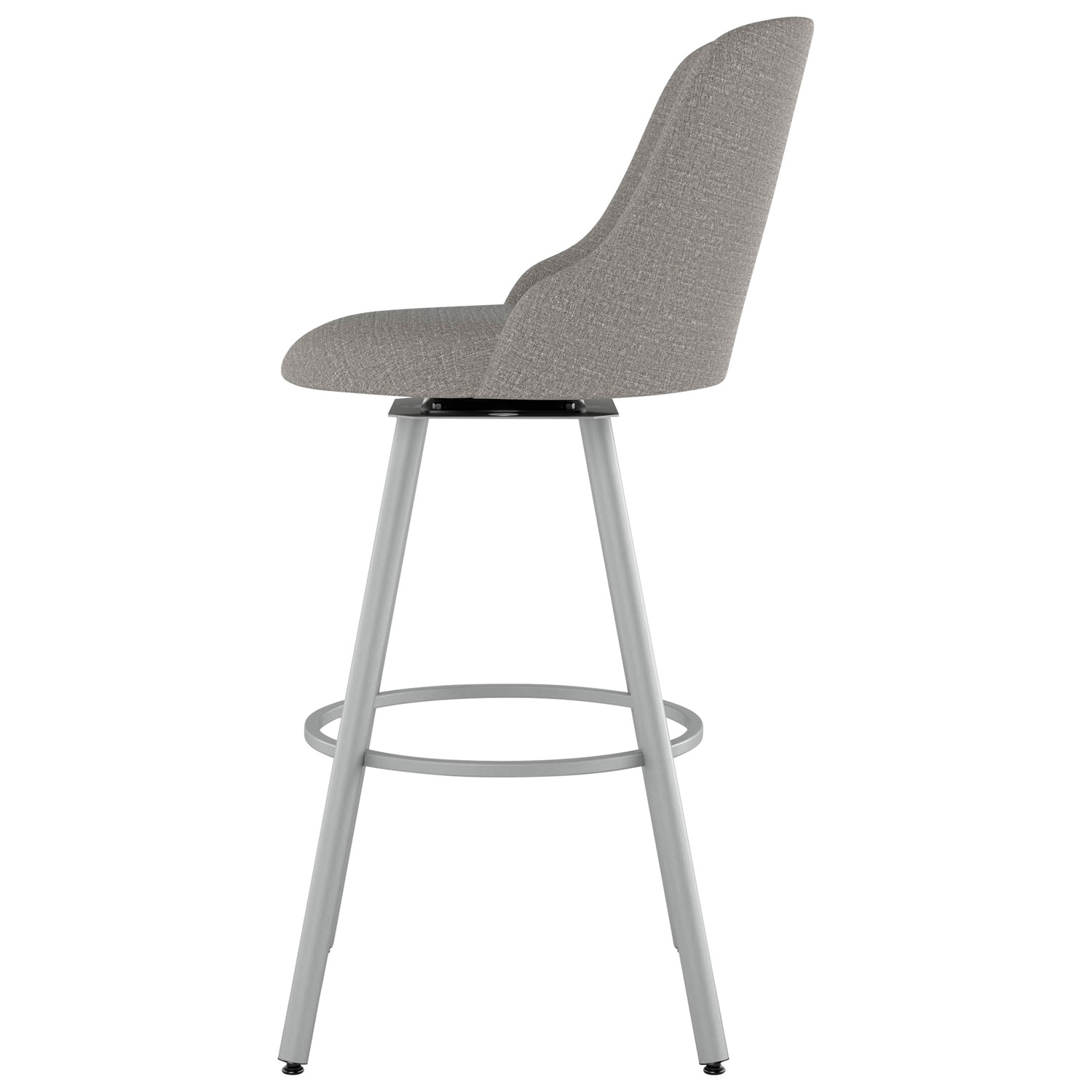 Tabouret de bar traditionnel à hauteur de comptoir Kelsea - Gris argenté/Gris brillant