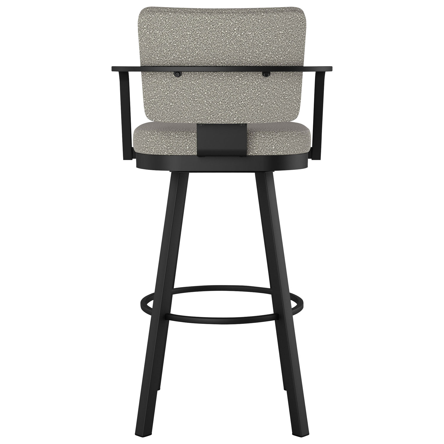 Tabouret de bar rustique à hauteur de bar Thea - Tissu bouclé gris-beige/Noir