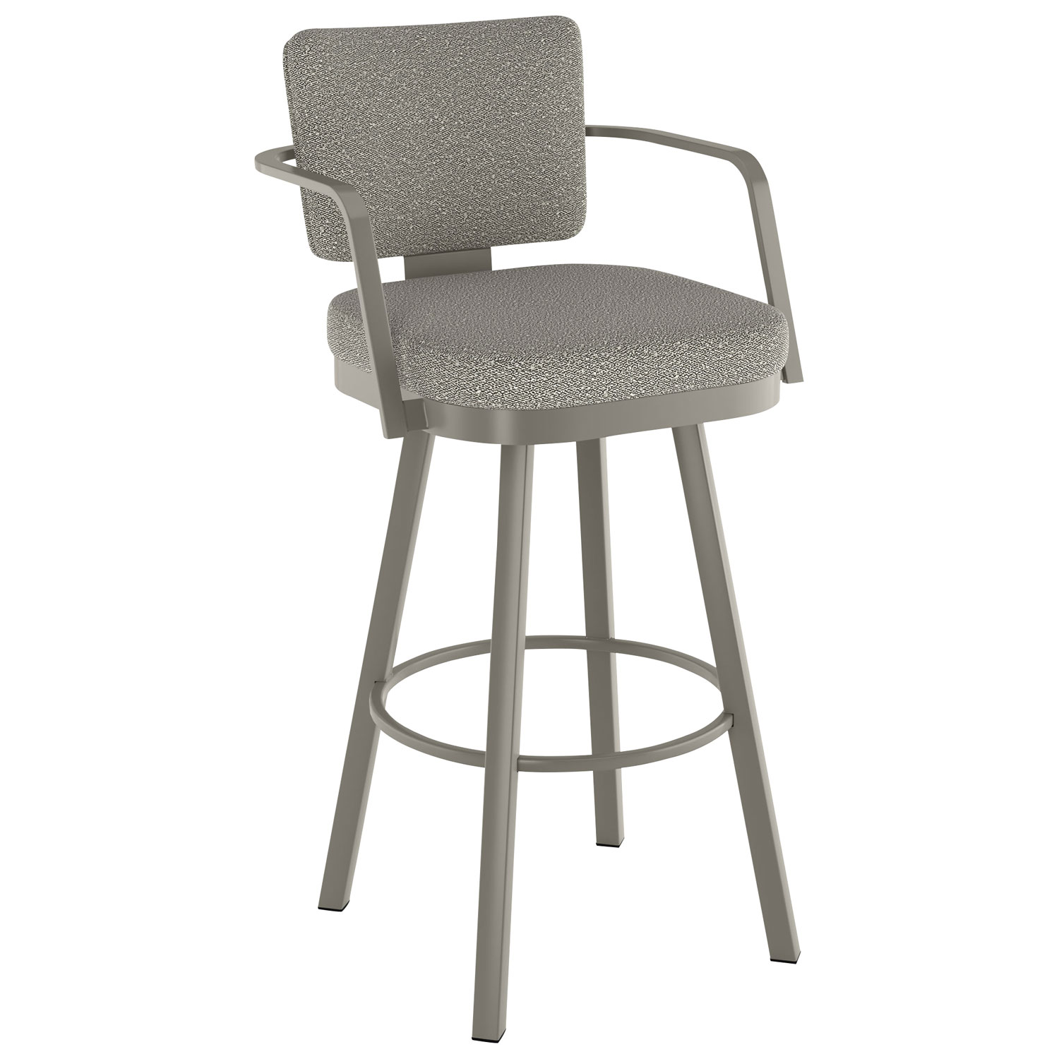 Thea Rustic Country Bar Height Barstool - Beige Grey Boucle/Grey