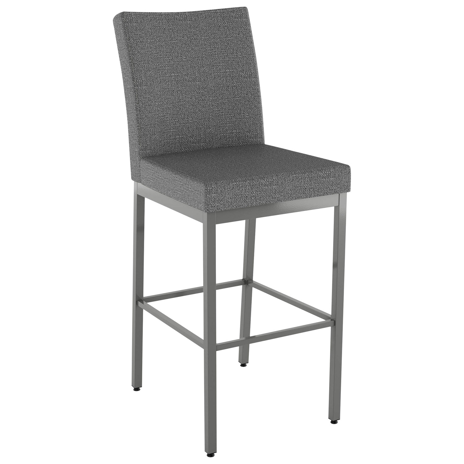 Perry Traditional Counter Height Barstool - Grey Woven/Metallic Grey