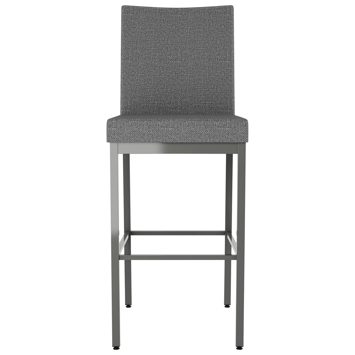 Perry Traditional Counter Height Barstool - Grey Woven/Metallic Grey