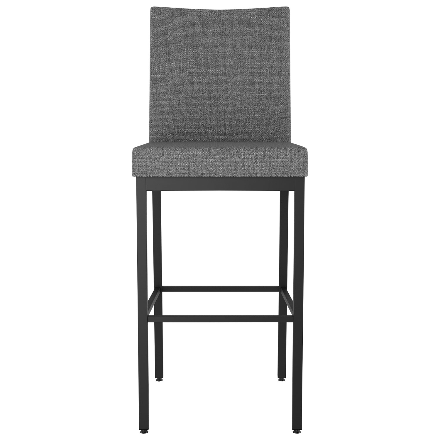 Tabouret de bar traditionnel à hauteur de bar Perry - Gris tissé/Noir