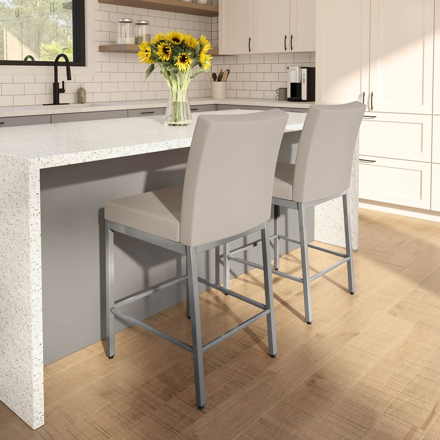 Perry Plus Traditional Bar Height Barstool - Cream/Grey