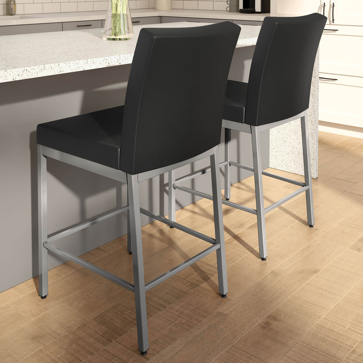 Perry Plus Traditional Counter Height Barstool - Black/Grey