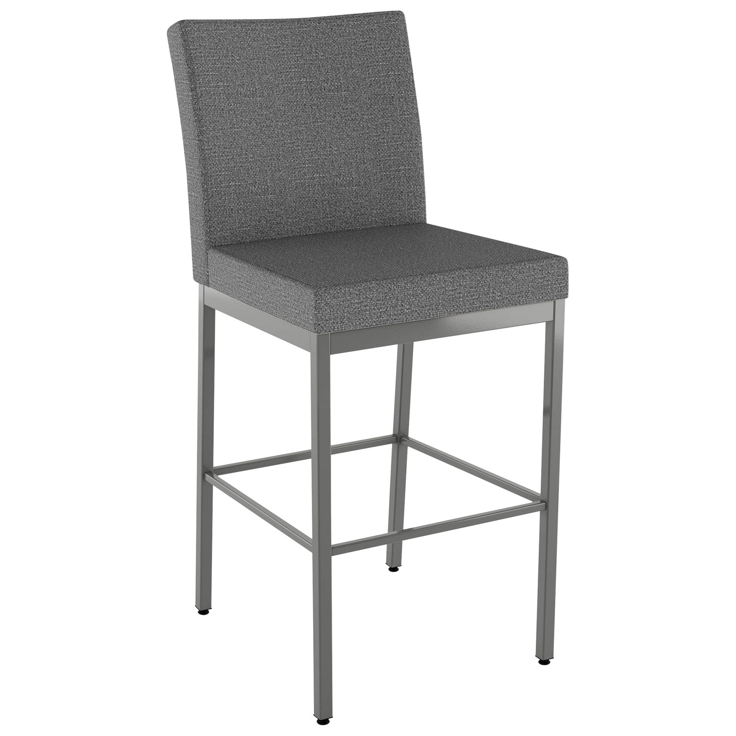 Perry Plus Traditional Counter Height Barstool - Grey Woven/Metallic Grey