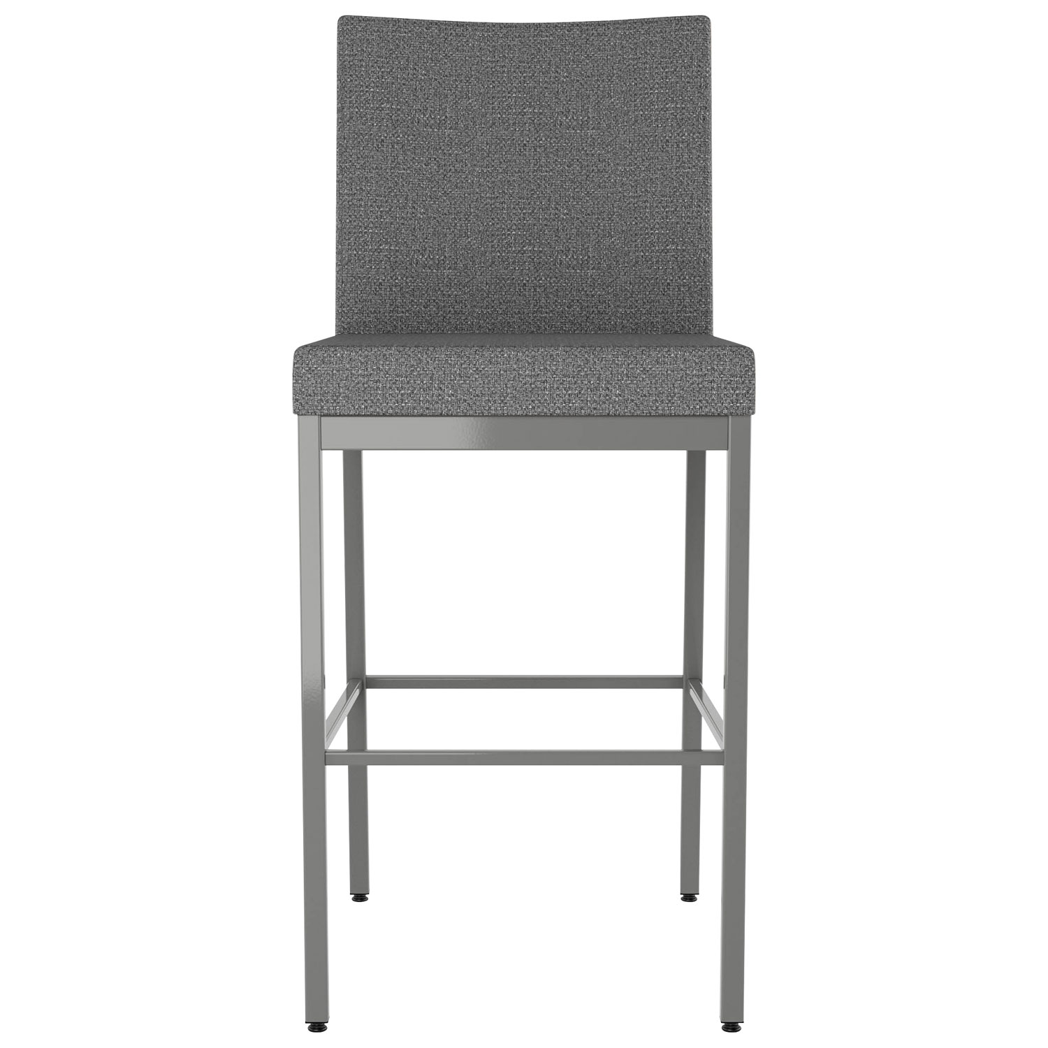 Perry Plus Traditional Bar Height Barstool - Grey Woven/Metallic Grey