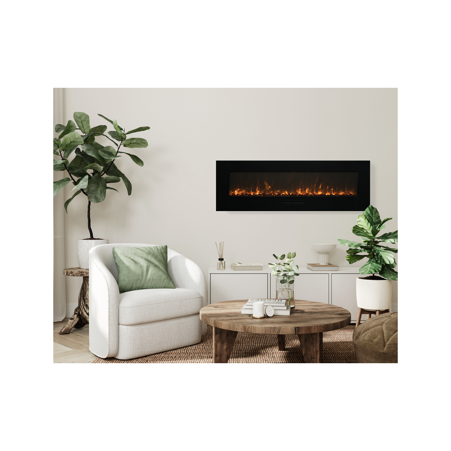 WM-FM-BG 50" Linear Electric Fireplace