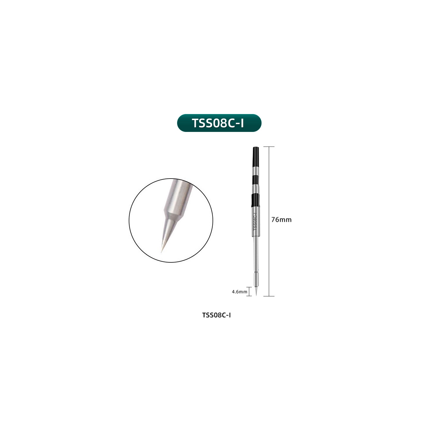 Replacement Soldering Iron Handle Tip Replacement (Conical Tip) Compatible With Quick Q8 Soldering Station (Quick Model # TSS08C-I)