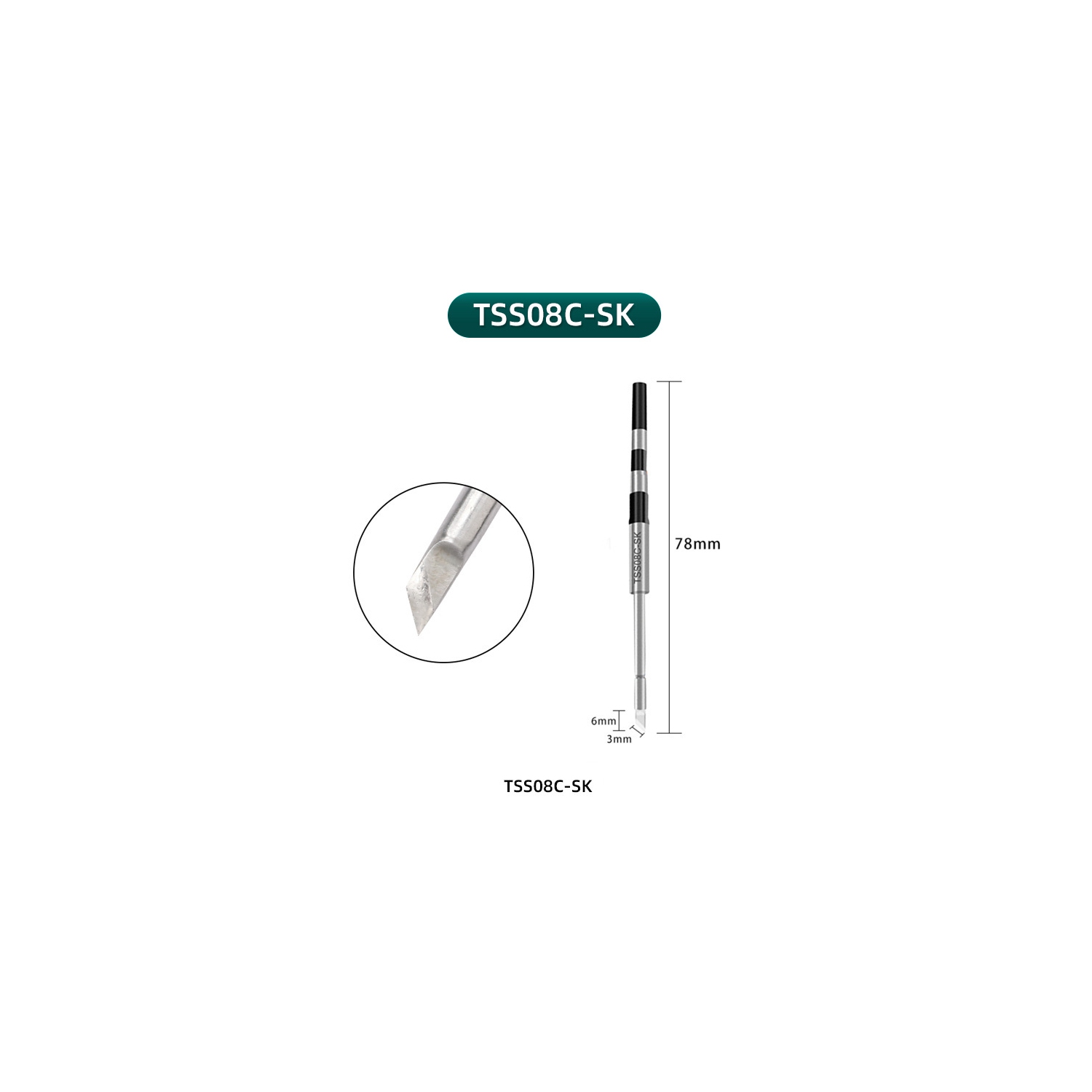 Replacement Soldering Iron Handle Tip Replacement (Knife Tip) Compatible With Quick Q8 Soldering Station (Quick Model # TSS08C-SK)