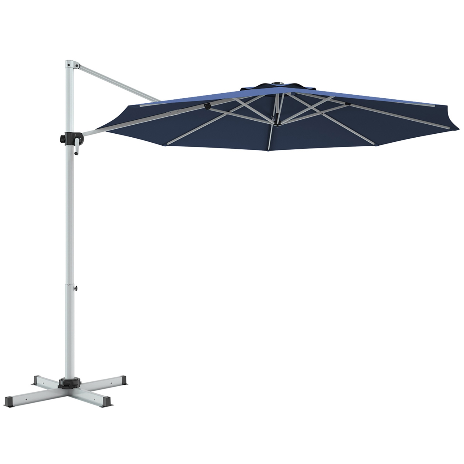 Gymax 11Ft Patio Offset Hanging Cantilever Umbrella 360 Degree Tilt