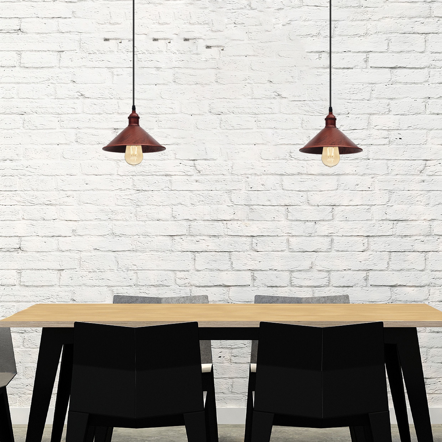 Relicelectrical Vintage Rustic Red Ceiling Pendant Hanging Light