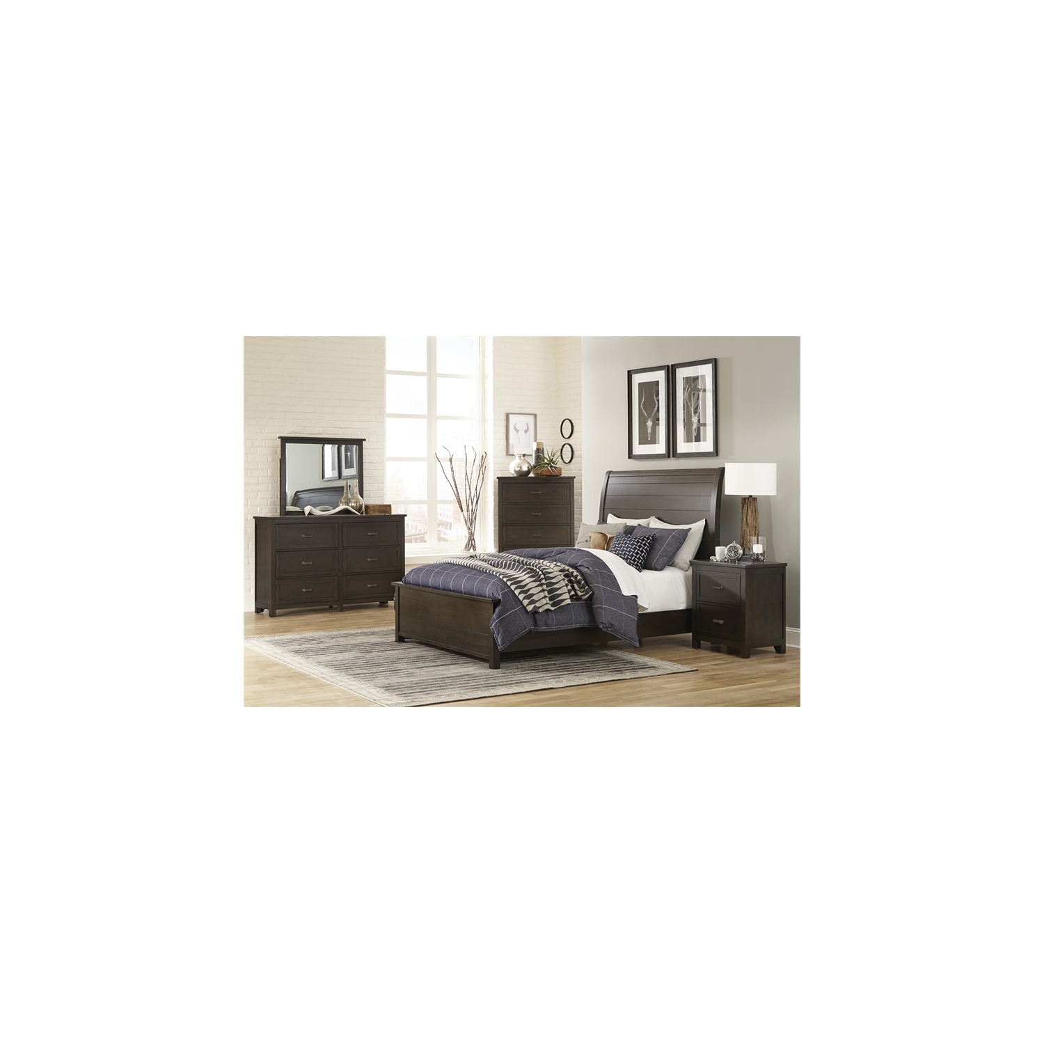 Lexicon Hebron Nightstand in Dark cherry