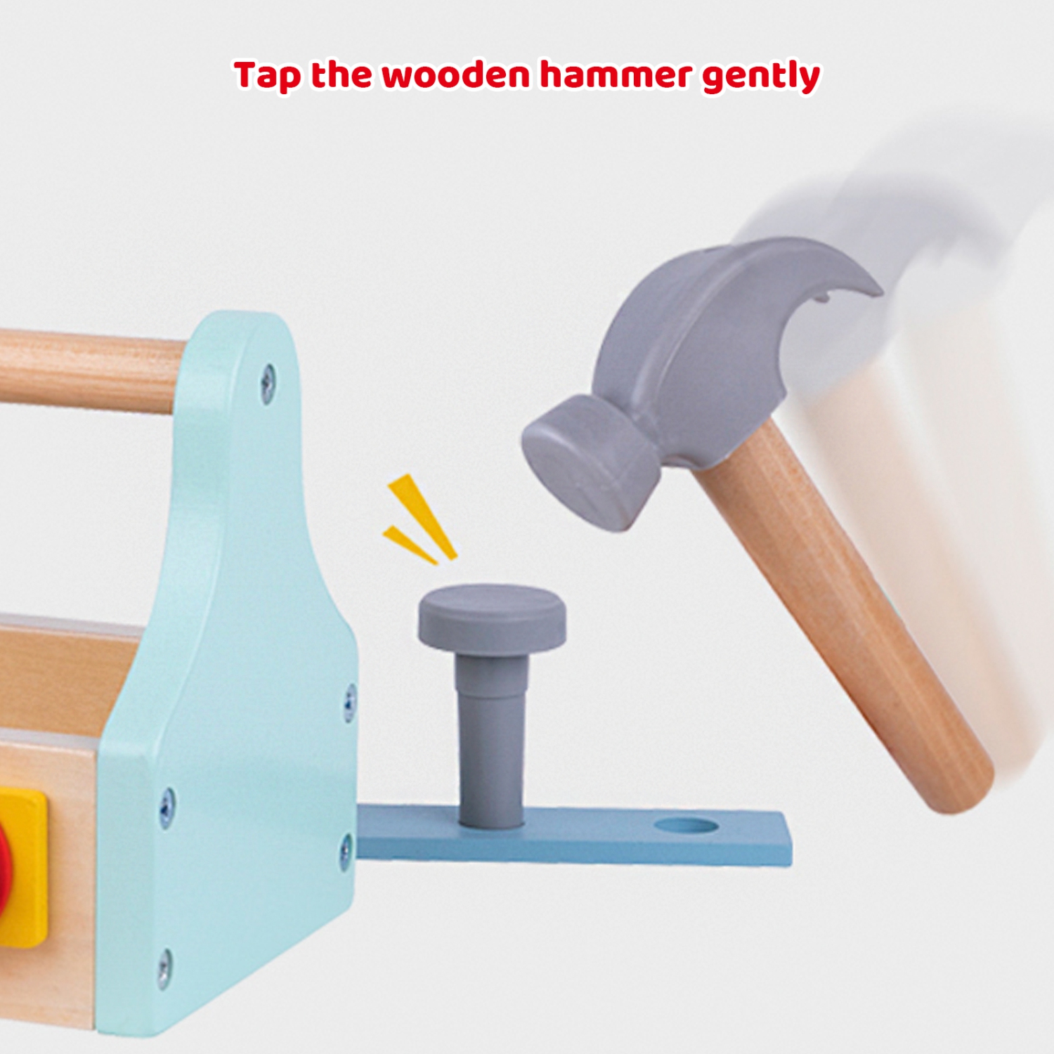 TOOKYLAND Boîte à Outils Jouet en Bois - 18pcs - Ensemble de Jeu Coffre de Construction pour Enfants 3 Ans +