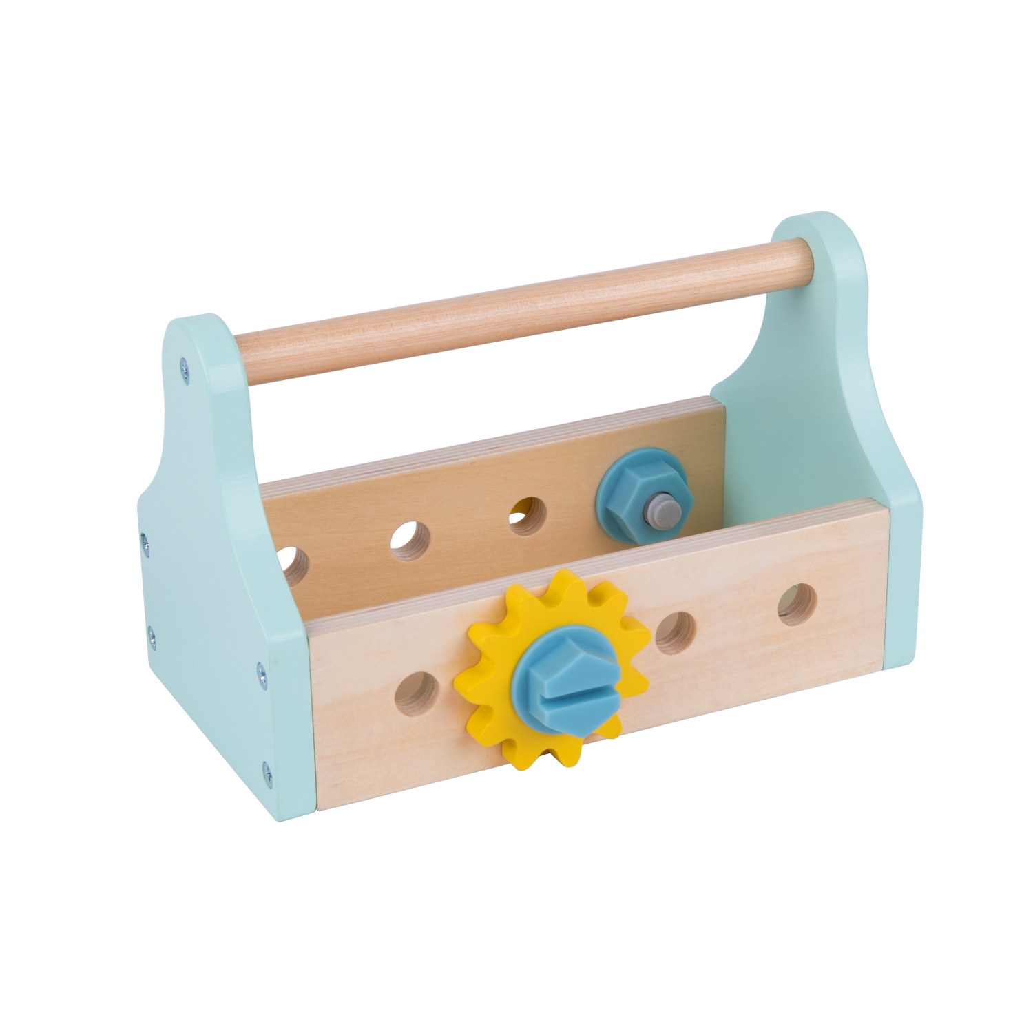TOOKYLAND Boîte à Outils Jouet en Bois - 18pcs - Ensemble de Jeu Coffre de Construction pour Enfants 3 Ans +