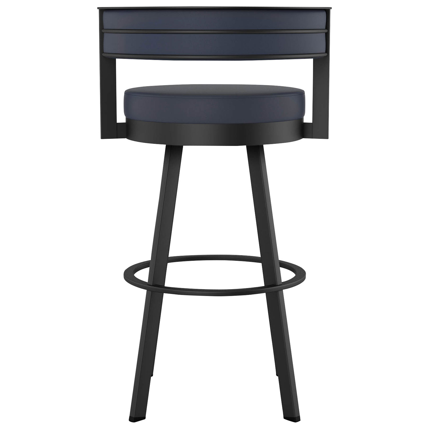 Tabouret de bar contemporain en similicuir à hauteur de bar Browser - Bleu marine/Noir