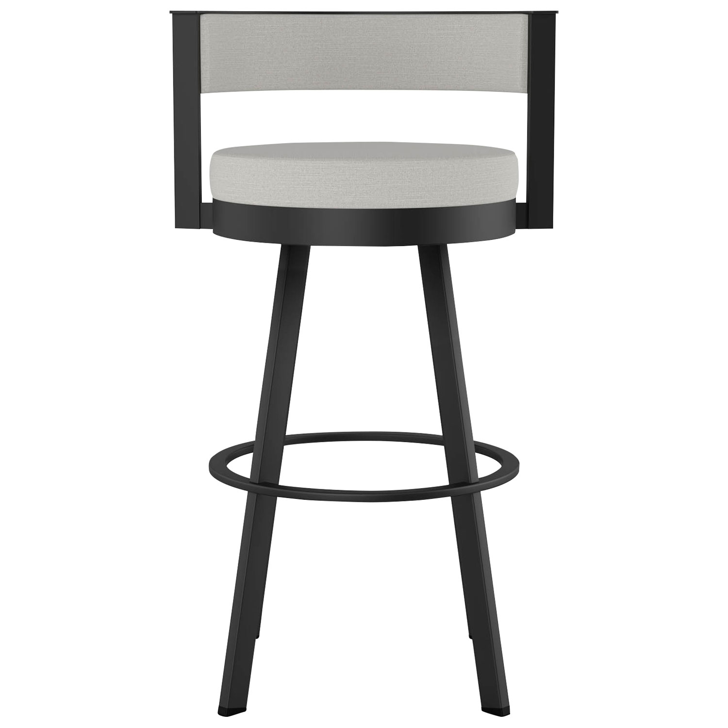 Tabouret de bar contemporain à hauteur de bar Browser - Gris tissé/Noir