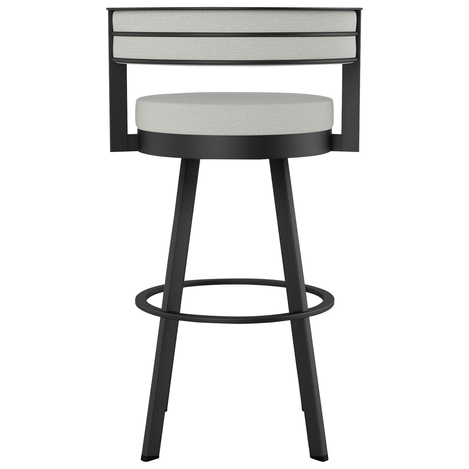 Tabouret de bar contemporain à hauteur de bar Browser - Gris tissé/Noir