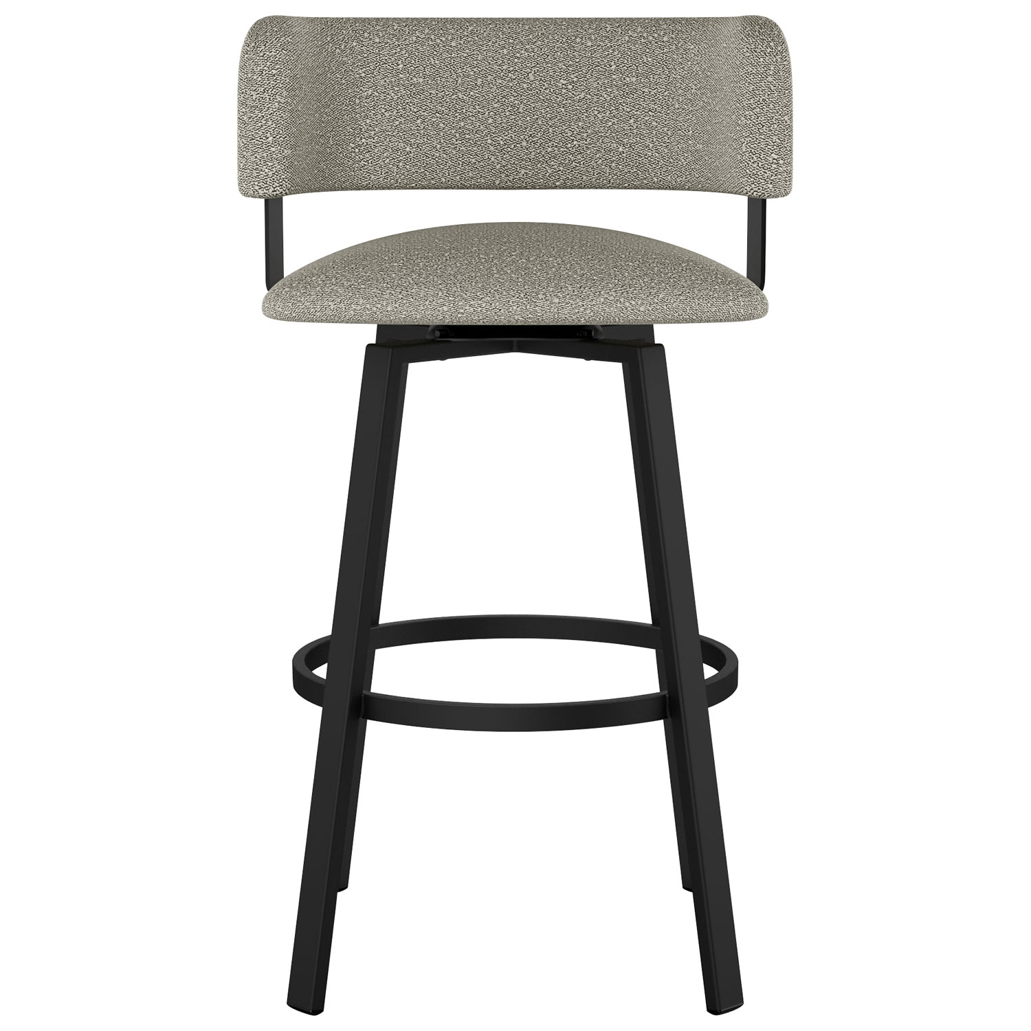 Tabouret de bar contemporain à hauteur de bar Stinson - Tissu bouclé gris beige/Noir