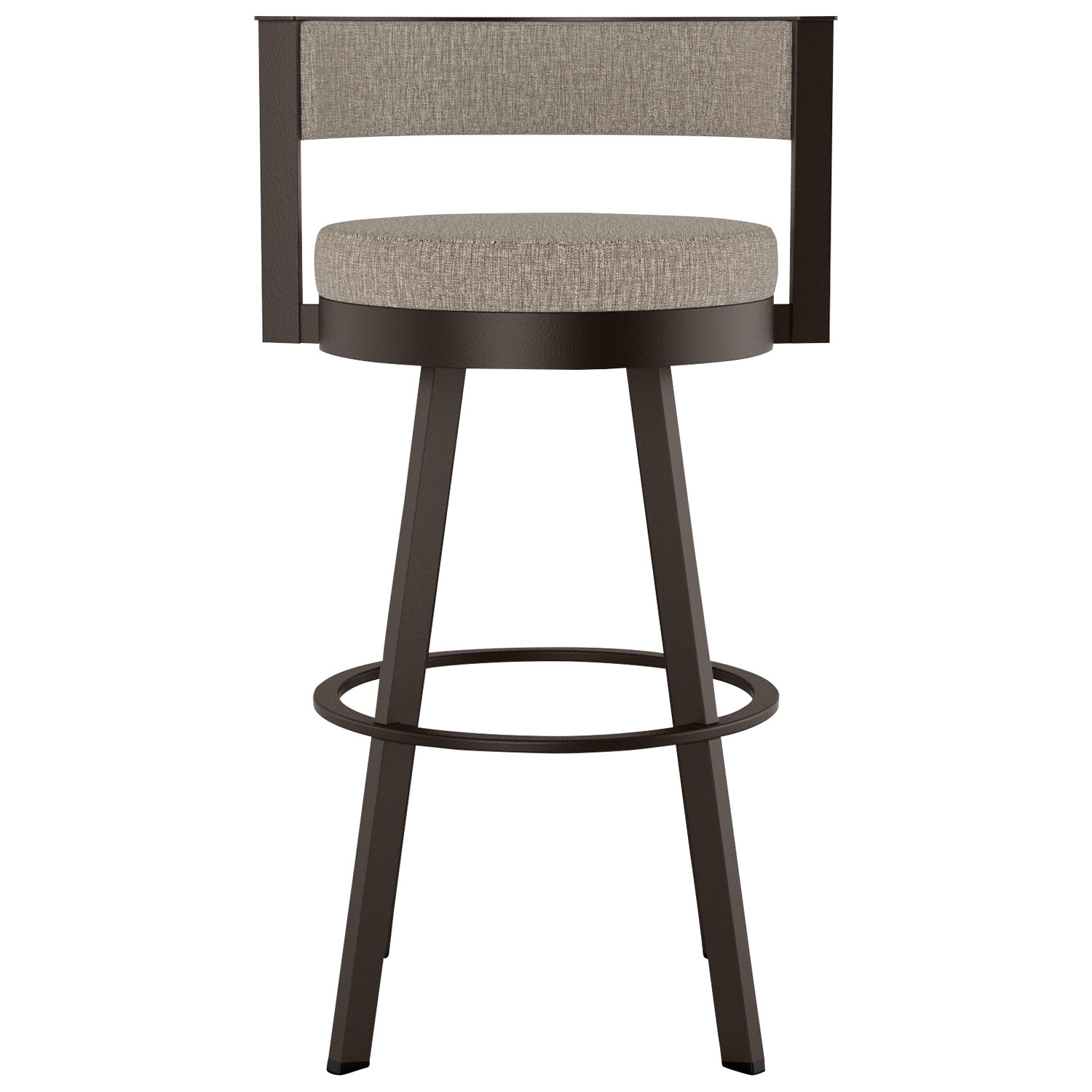 Tabouret de bar contemporain à hauteur de bar Browser - Brun beige tissé/Brun