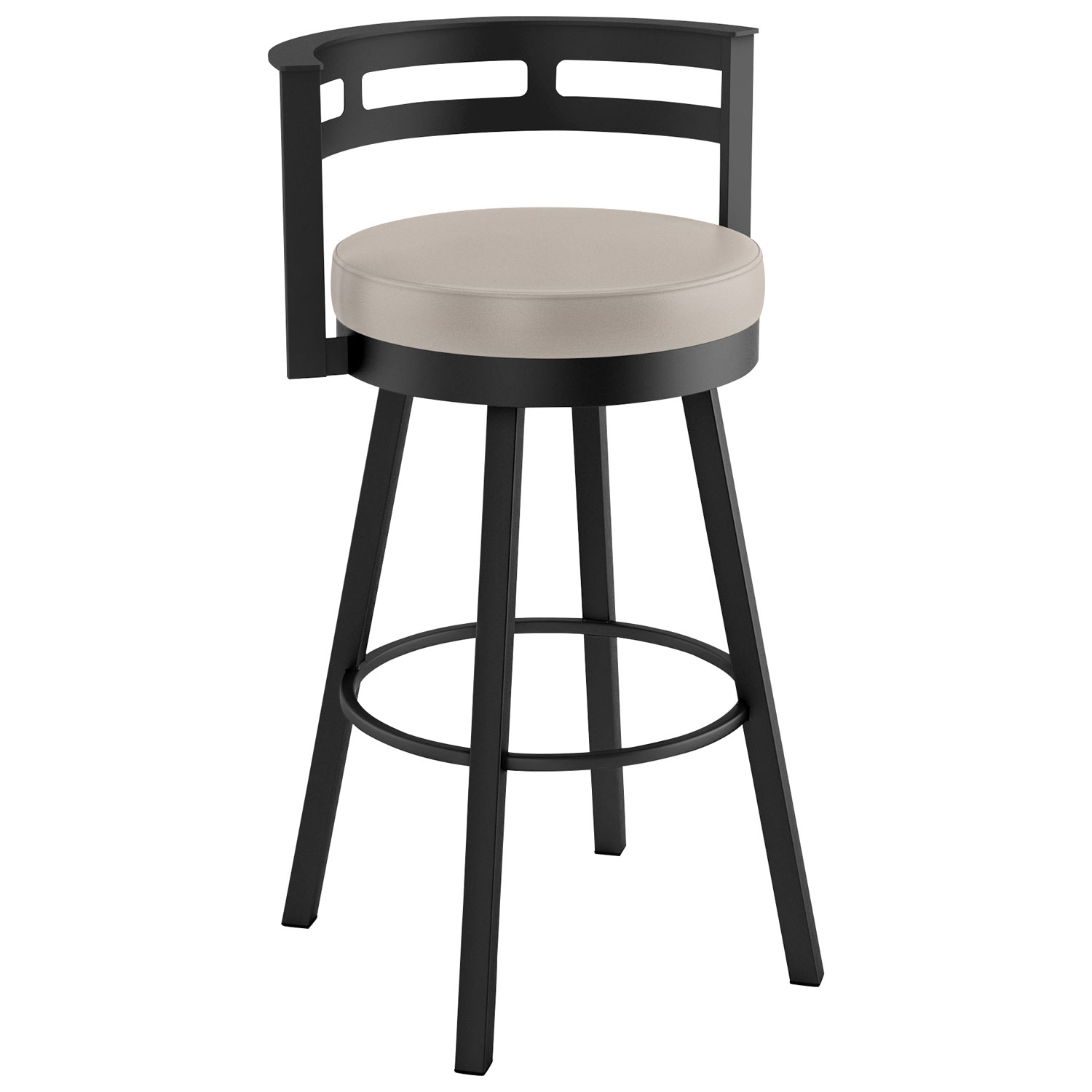 Tabouret de bar contemporain à hauteur de comptoir Render - Crème/Noir