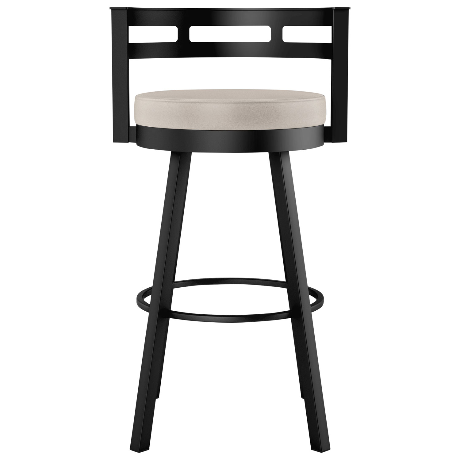 Tabouret de bar contemporain à hauteur de comptoir Render - Crème/Noir