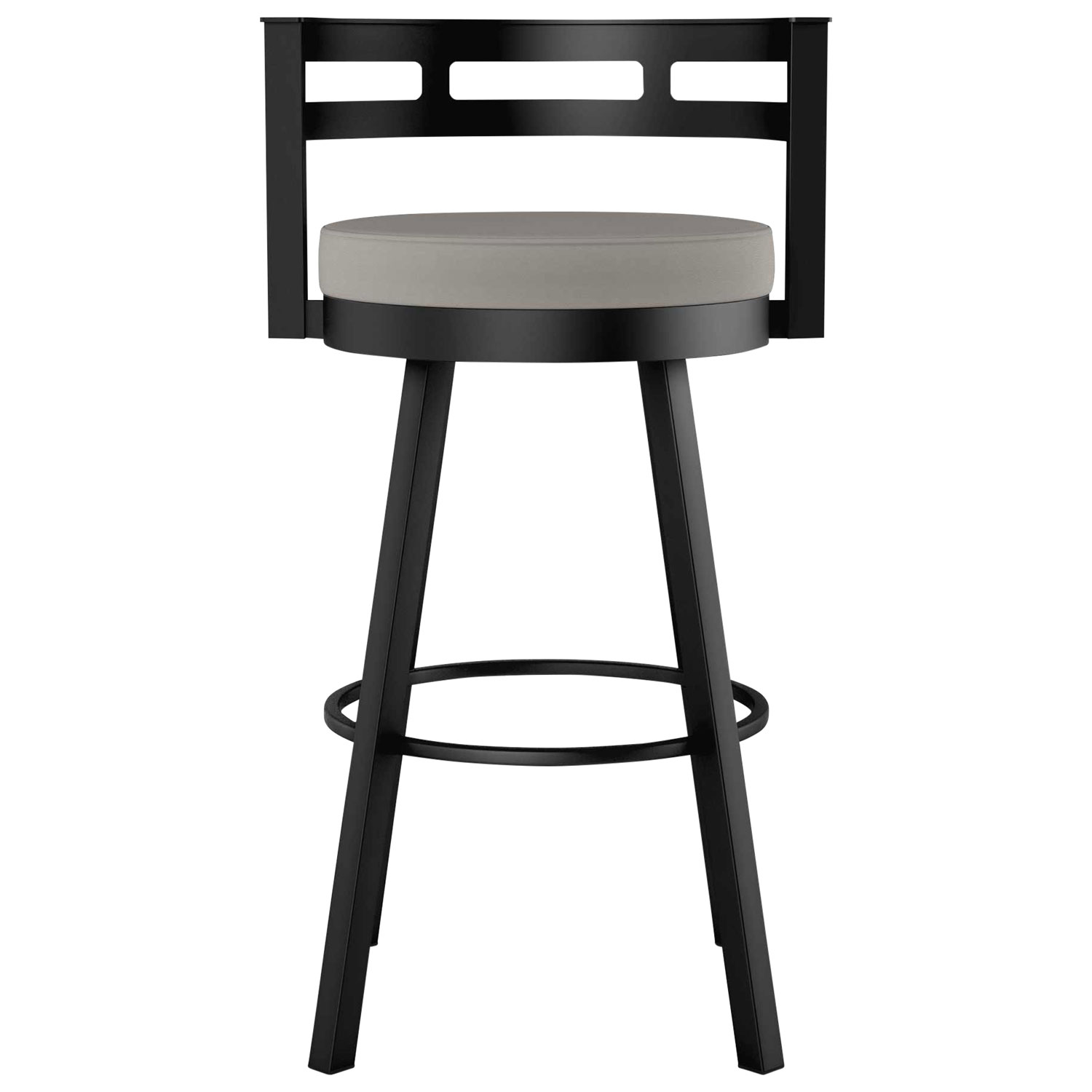 Tabouret de bar contemporain à hauteur de comptoir Render - Gris taupe/Noir