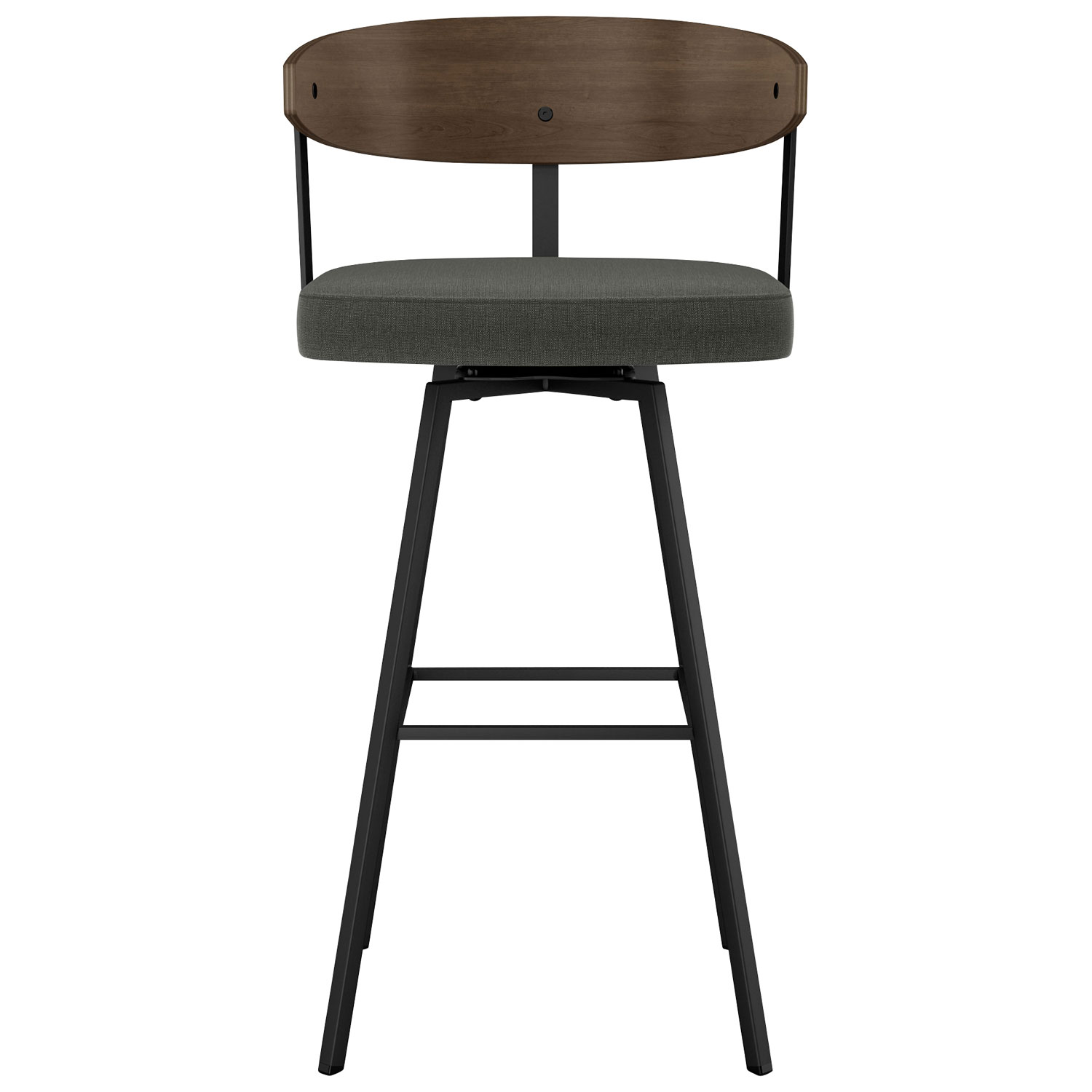 Quinton Contemporary Counter Height Barstool - Charcoal Grey/Brown/Black