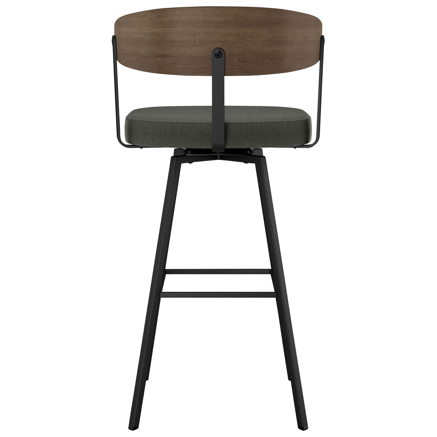 Quinton Contemporary Bar Height Barstool - Charcoal Grey/Brown/Black