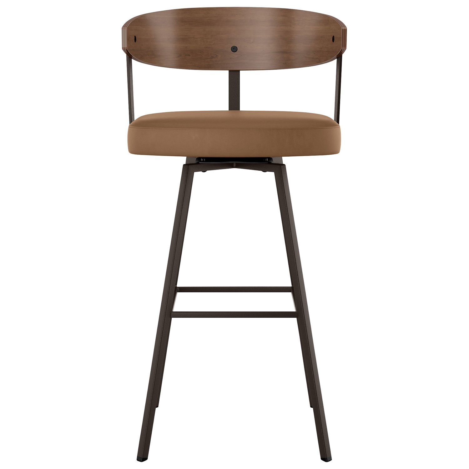Tabouret de bar contemporain à hauteur de comptoir Quinton - Havane/Brun pâle/Brun foncé