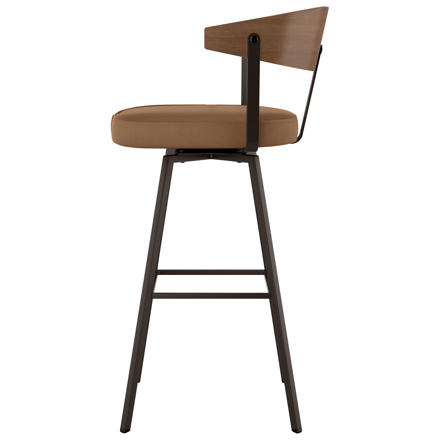 Tabouret de bar contemporain à hauteur de comptoir Quinton - Havane/Brun pâle/Brun foncé