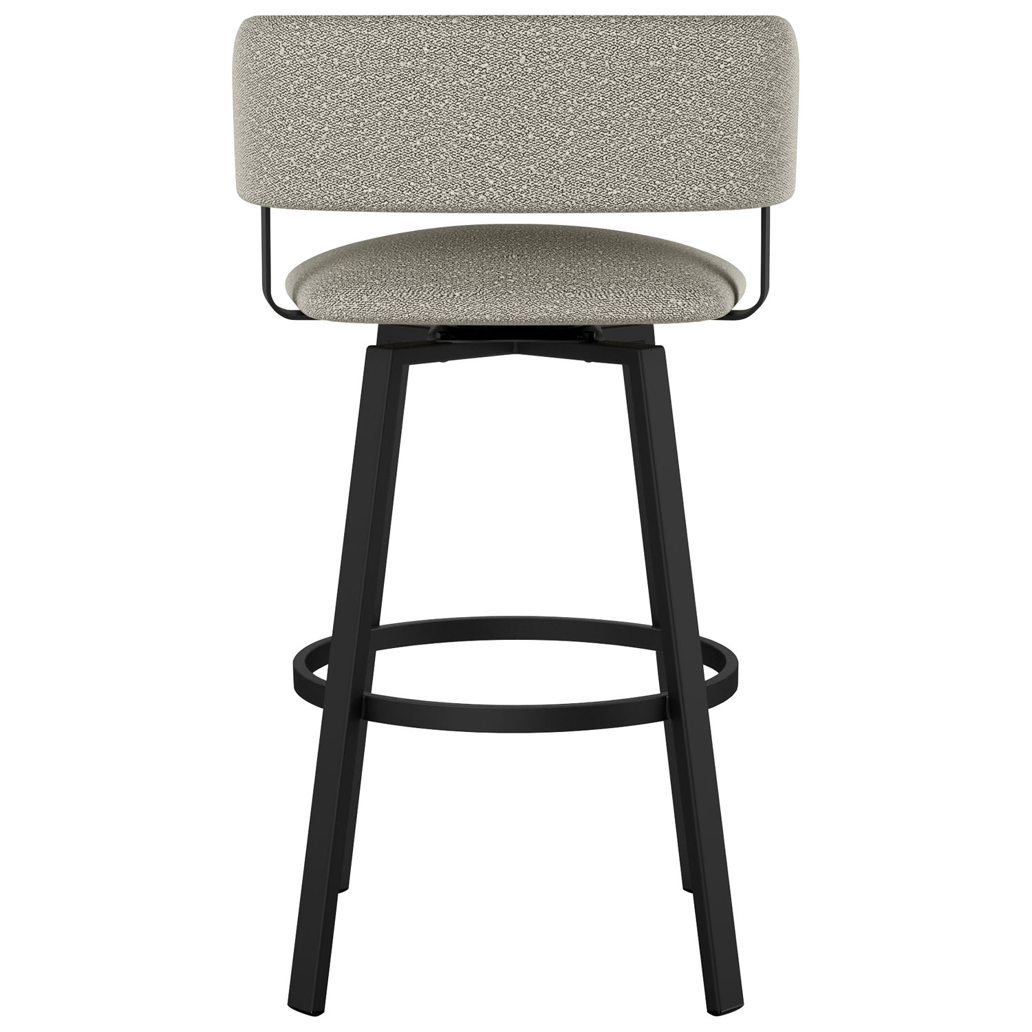 Tabouret de bar contemporain à hauteur de comptoir Stinson - Tissu bouclé gris beige/Noir