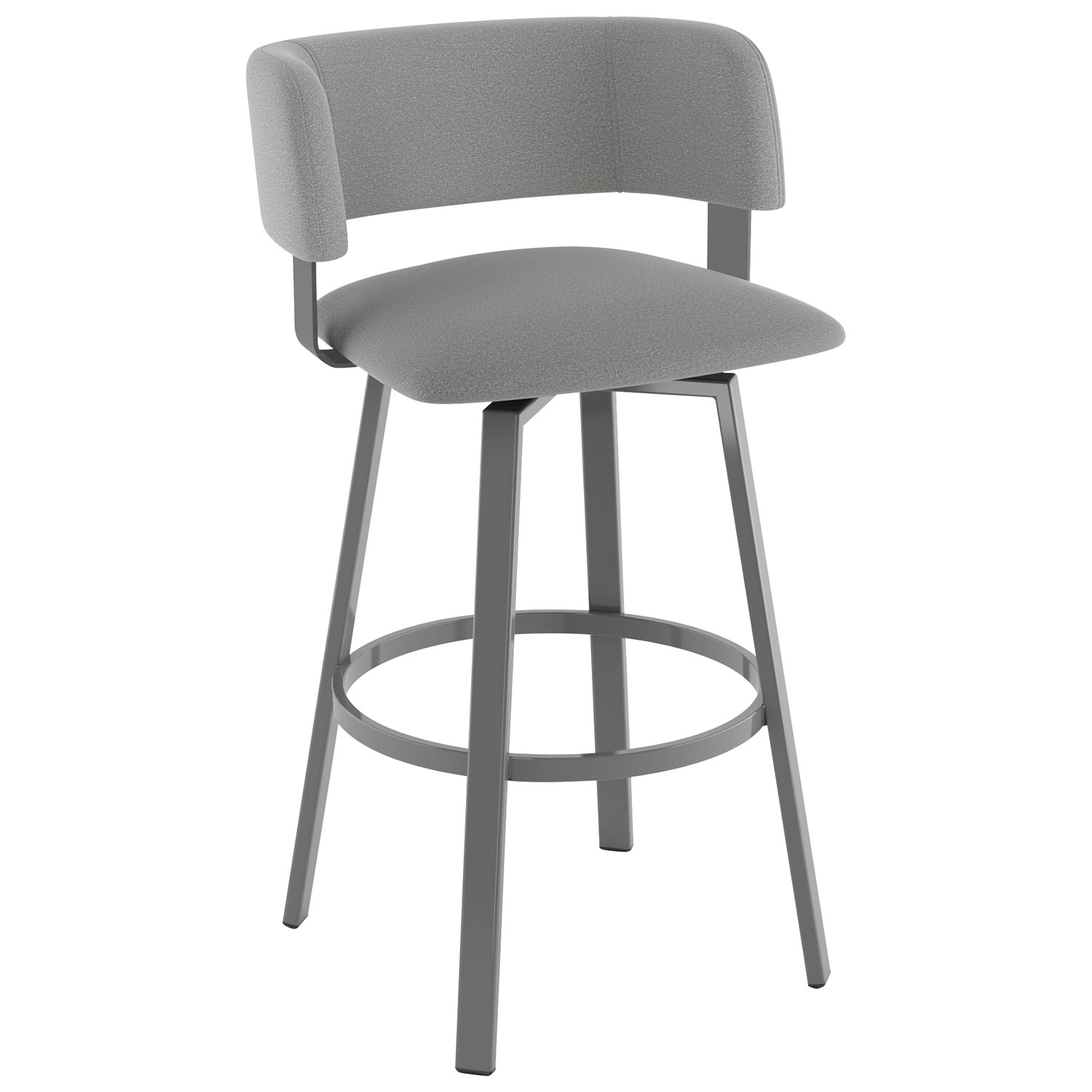 Tabouret de bar contemporain à hauteur de bar Stinson - Gris/Gris métallique