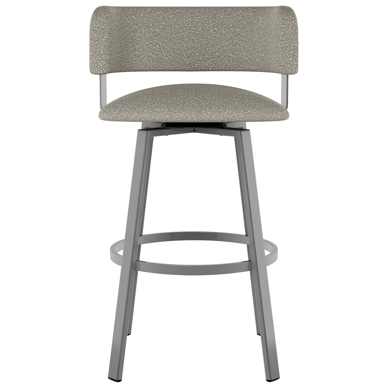 Tabouret de bar contemporain à hauteur de bar Stinson - Tissu bouclé gris beige/Gris métallique
