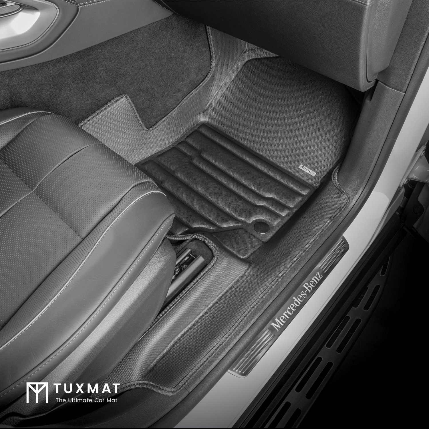 TuxMat – Pour Mercedes-Benz GLS 7 places avec groupe siège arrière exécutif 2020-2026 modèles – Tapis d'auto personnalisés – Couverture maximale,