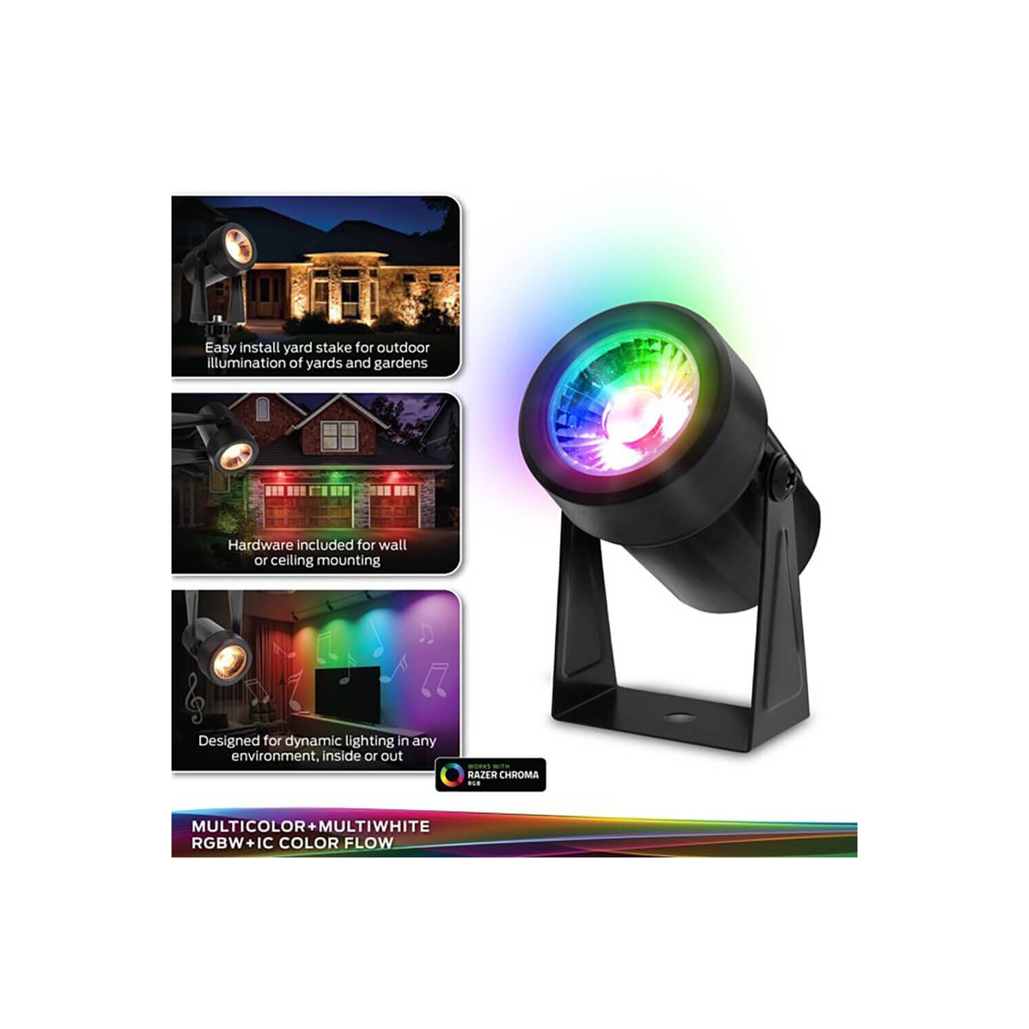 Monster Smart Illuminessence 4-Piece Smart Spotlight Outdoor Yard Light