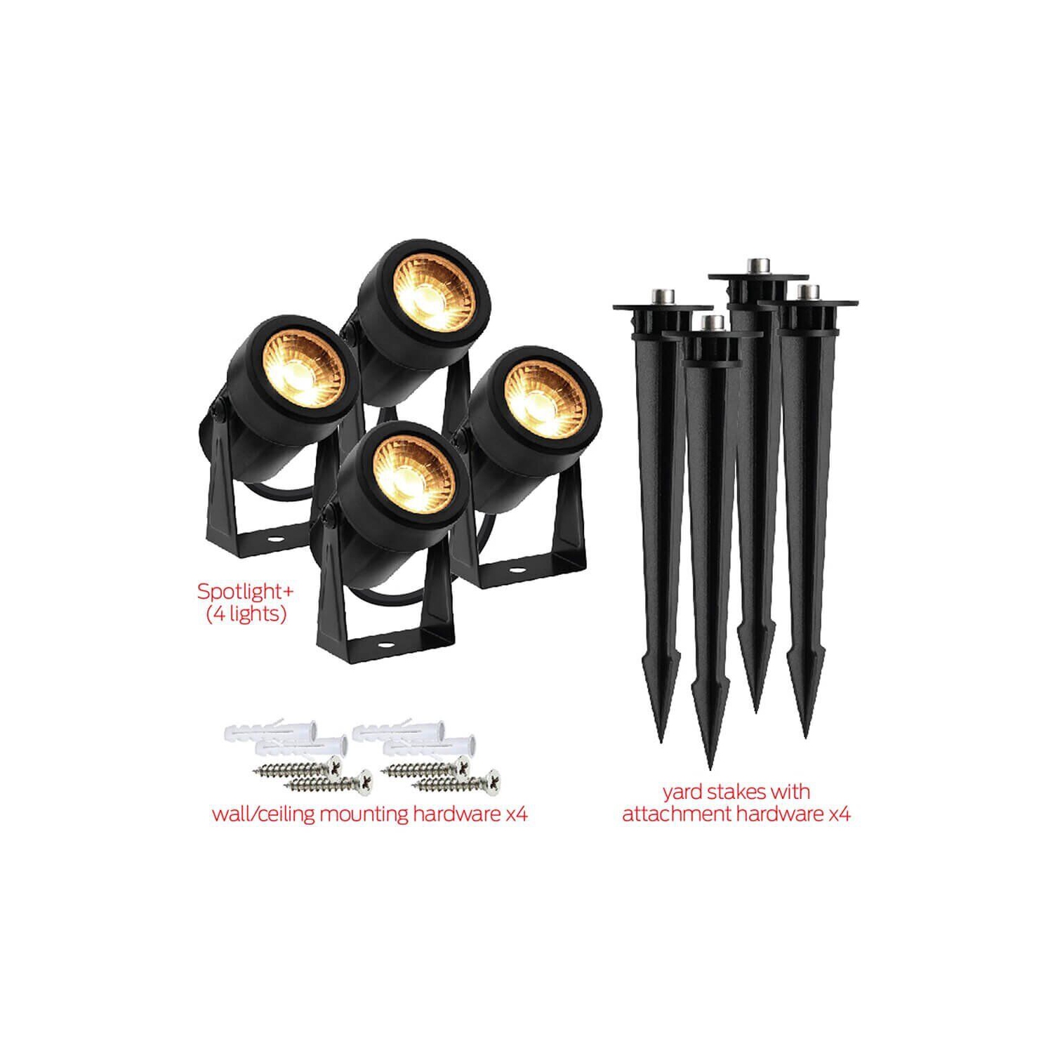 Monster Smart Illuminessence 4-Piece Smart Spotlight Outdoor Yard Light