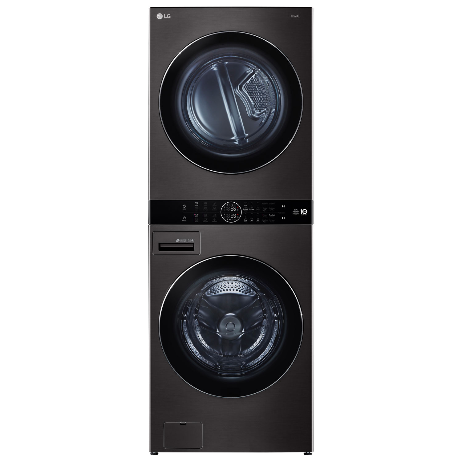 LG WashTower 5.2 Cu. Ft. High Efficiency Washer & Heat Pump Dryer Laundry Centre (WKHC202HBA) - Black Steel